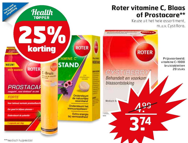 Roter   voedingssupplement folder aanbieding bij  Trekpleister - details