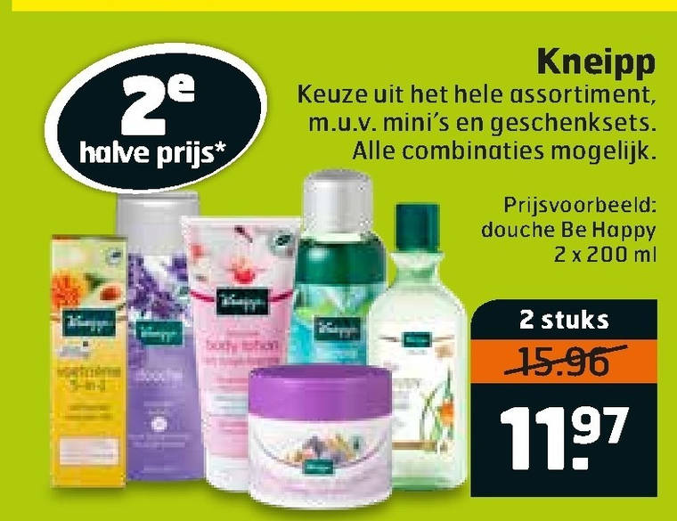 Kneipp   badolie, bodylotion folder aanbieding bij  Trekpleister - details