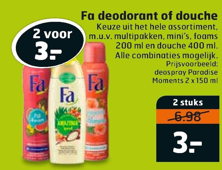 Fa   douchegel, deodorant folder aanbieding bij  Trekpleister - details