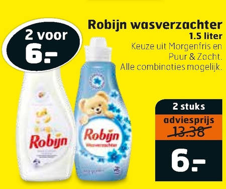 Robijn   wasverzachter folder aanbieding bij  Trekpleister - details