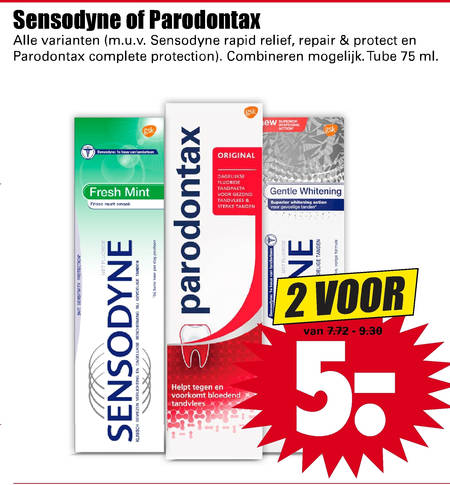 Paradontax   tandpasta folder aanbieding bij  Dirk - details