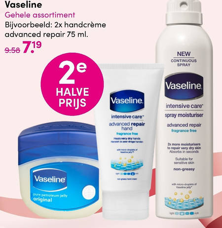 Vaseline   bodylotion, lippenbalsem folder aanbieding bij  DA - details