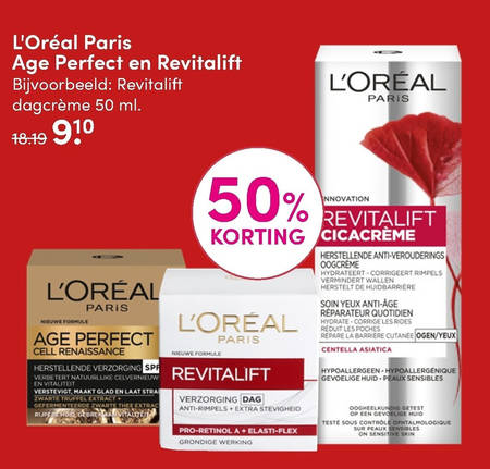 L Oreal   nachtcreme, dagcreme folder aanbieding bij  DA - details