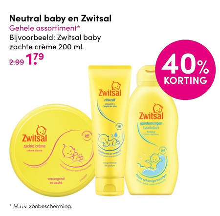 Neutral   babyzalf, babyshampoo folder aanbieding bij  DA - details