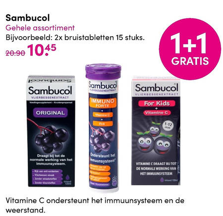 Sambucol   voedingssupplement folder aanbieding bij  DA - details