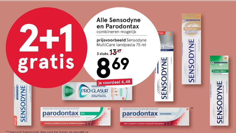 Paradontax   tandpasta folder aanbieding bij  Etos - details