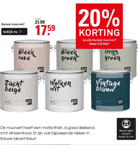 Karwei Huismerk   muurverf folder aanbieding bij  Karwei - details