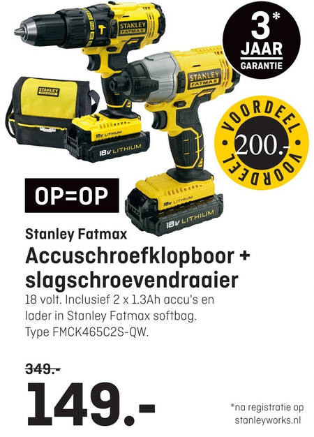 Stanley   accuschroevendraaier, accuboormachine folder aanbieding bij  Multimate - details