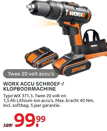 Worx   accuboormachine folder aanbieding bij  Praxis - details