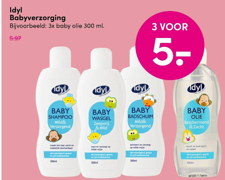 Idyl   babyshampoo, babyverzorging folder aanbieding bij  D.I.O. Drogist - details