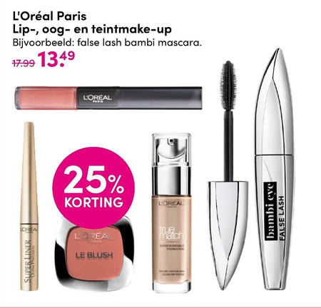 L Oreal   lipstick, mascara folder aanbieding bij  D.I.O. Drogist - details