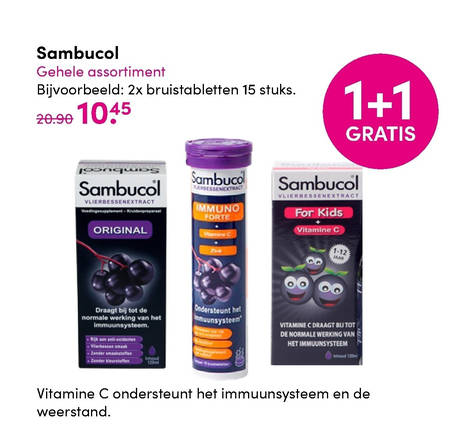 Sambucol   voedingssupplement folder aanbieding bij  D.I.O. Drogist - details