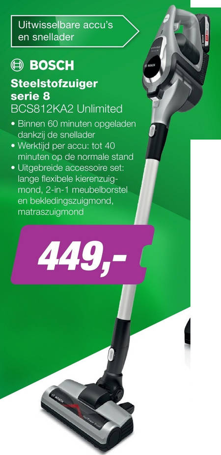 Bosch   steelstofzuiger folder aanbieding bij  EP Electronic Partner - details