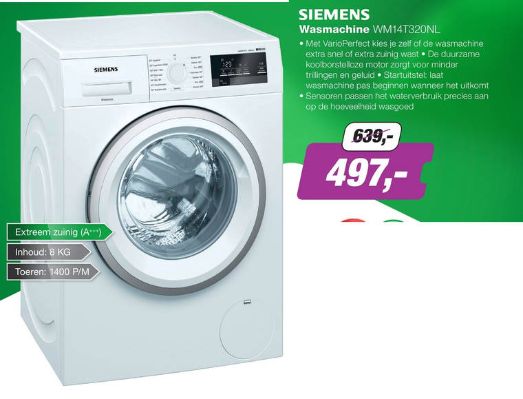 Siemens   wasmachine folder aanbieding bij  EP Electronic Partner - details