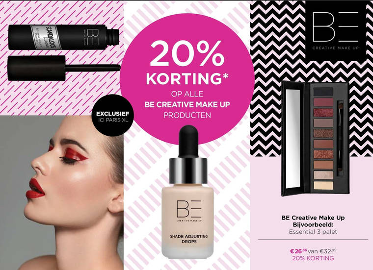 Be Creative   mascara, cosmetica folder aanbieding bij  Ici Paris XL - details