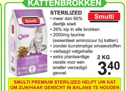 Smulti   kattenvoer folder aanbieding bij  Van Cranenbroek - details