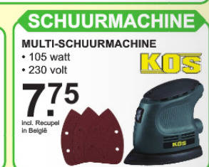 Verward Willen satire KOS schuurmachine folder aanbieding bij Van Cranenbroek - details