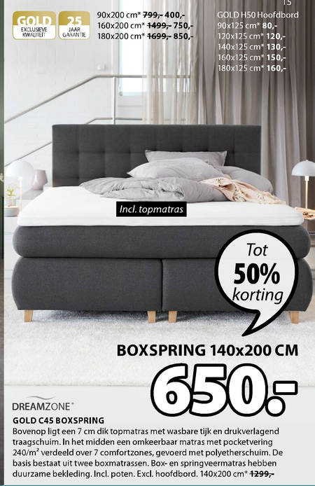 Dreamzone   boxspring folder aanbieding bij  Jysk - details