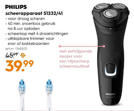 Philips   elektrisch scheerapparaat folder aanbieding bij  Blokker - details