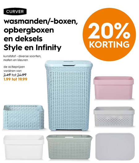 Curver   heupwasmand, wasmand folder aanbieding bij  Blokker - details