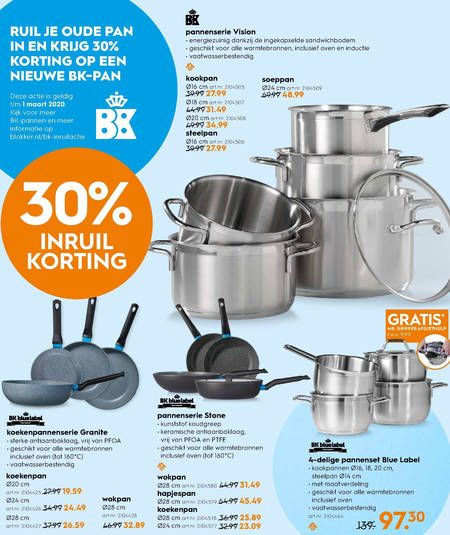 Sturen Onderzoek De andere dag BK kookpan, koekenpan folder aanbieding bij Blokker - details