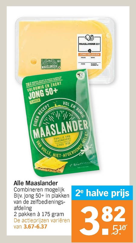 Maaslander   kaasplakken, kaas folder aanbieding bij  Albert Heijn - details