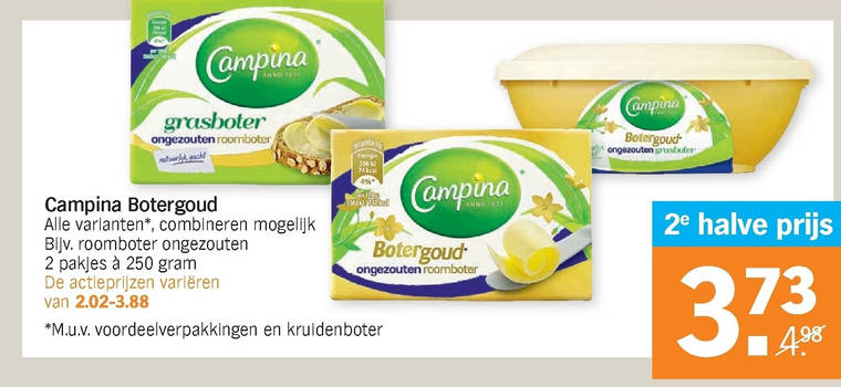 Campina   roomboter folder aanbieding bij  Albert Heijn - details