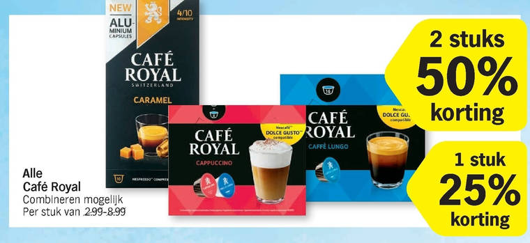 Cafe Royal   koffiecups, dolce gusto capsules folder aanbieding bij  Albert Heijn - details