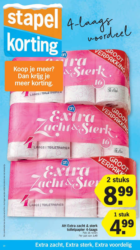 Albert Heijn Huismerk   toiletpapier folder aanbieding bij  Albert Heijn - details