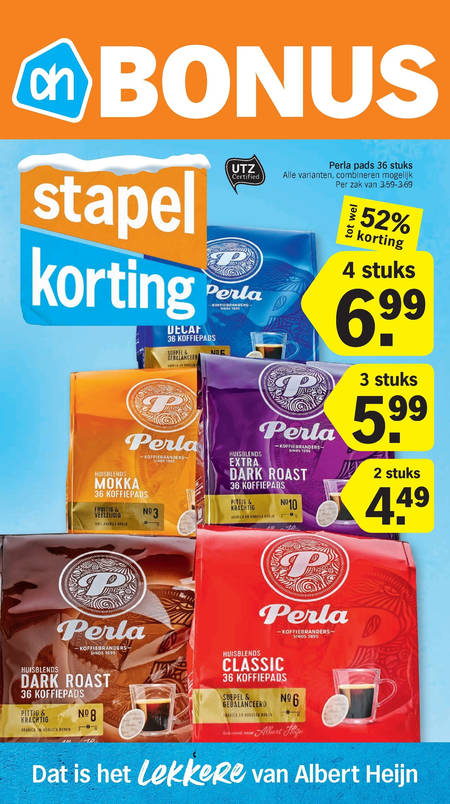 Perla   koffiepad folder aanbieding bij  Albert Heijn - details