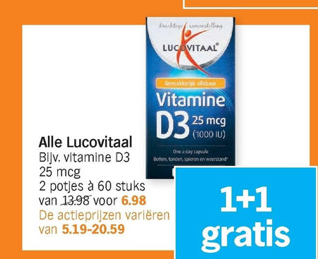 Lucovitaal   voedingssupplement, vitamine folder aanbieding bij  Albert Heijn - details