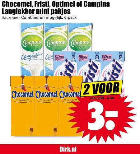 Fristi   melkdrank, chocolademelk folder aanbieding bij  Dirk - details