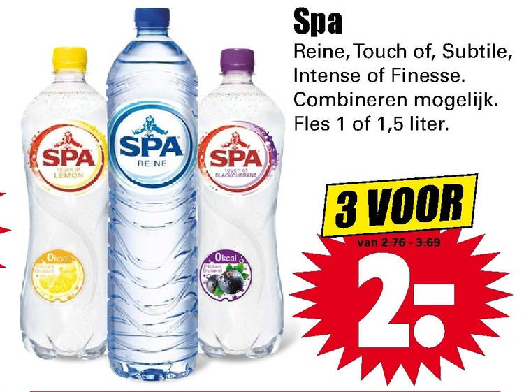 Spa en Fruit   fruitdrank, mineraalwater folder aanbieding bij  Dirk - details