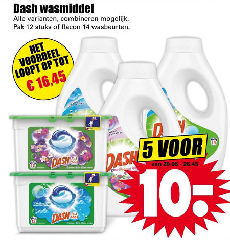 Dash   wasmiddel folder aanbieding bij  Dirk - details