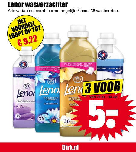 Lenor   wasverzachter folder aanbieding bij  Dirk - details