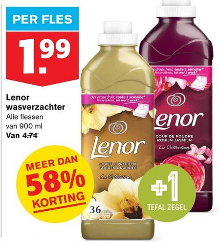 Lenor   wasverzachter folder aanbieding bij  Hoogvliet - details