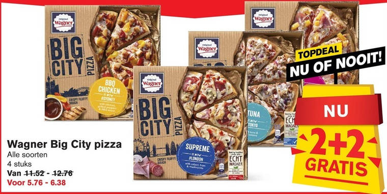 Wagner   diepvriespizza folder aanbieding bij  Hoogvliet - details