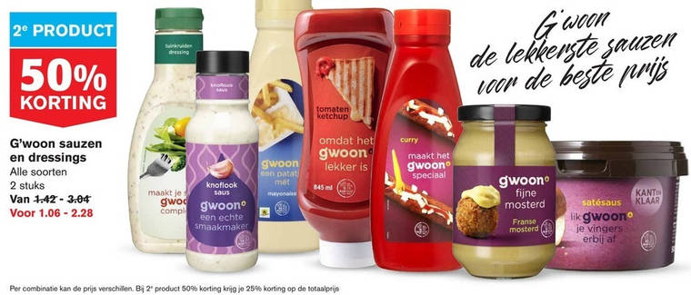 Gwoon   curryketchup, slasaus folder aanbieding bij  Hoogvliet - details