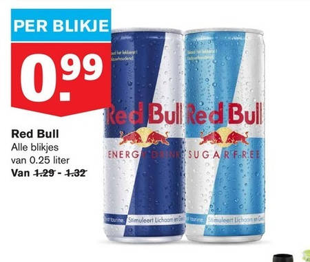 Red Bull   energiedrank folder aanbieding bij  Hoogvliet - details