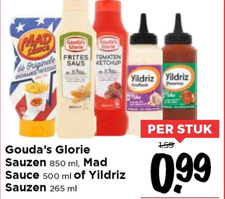 Goudas Glorie   fritessaus, mayonaise folder aanbieding bij  Vomar - details