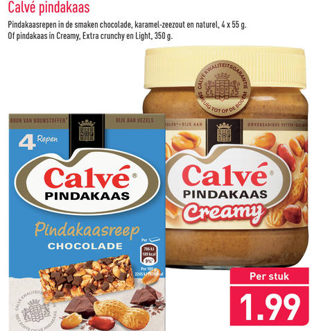 Calve   pindakaas, mueslireep folder aanbieding bij  Aldi - details