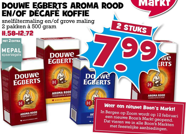 Douwe Egberts   koffie folder aanbieding bij  Boons Markt - details