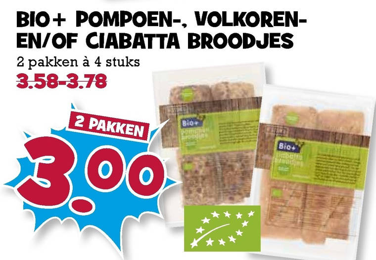 Bio Plus   broodjes, ciabatta folder aanbieding bij  Boons Markt - details