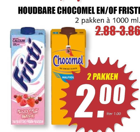 Fristi   chocolademelk, drinkyoghurt folder aanbieding bij  MCD Supermarkt Basis - details