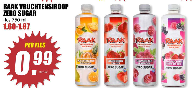 Raak   limonadesiroop folder aanbieding bij  MCD Supermarkt Basis - details