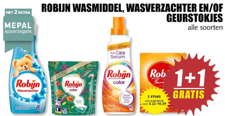 Robijn   wasverzachter, luchtverfrisser folder aanbieding bij  MCD Supermarkt Basis - details