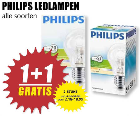 Philips   led lamp folder aanbieding bij  MCD Supermarkt Basis - details