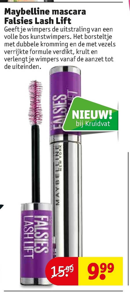 Maybelline   mascara folder aanbieding bij  Kruidvat - details