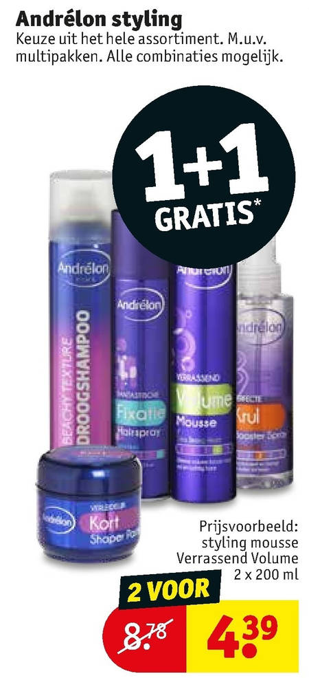 Andrelon   haargel, droogshampoo folder aanbieding bij  Kruidvat - details