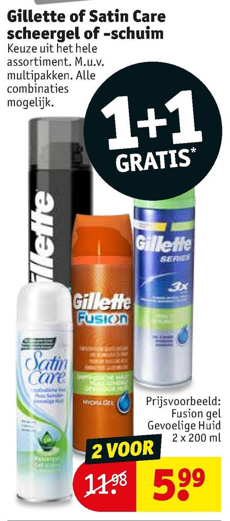 Gillette   scheerschuim, scheergel folder aanbieding bij  Kruidvat - details